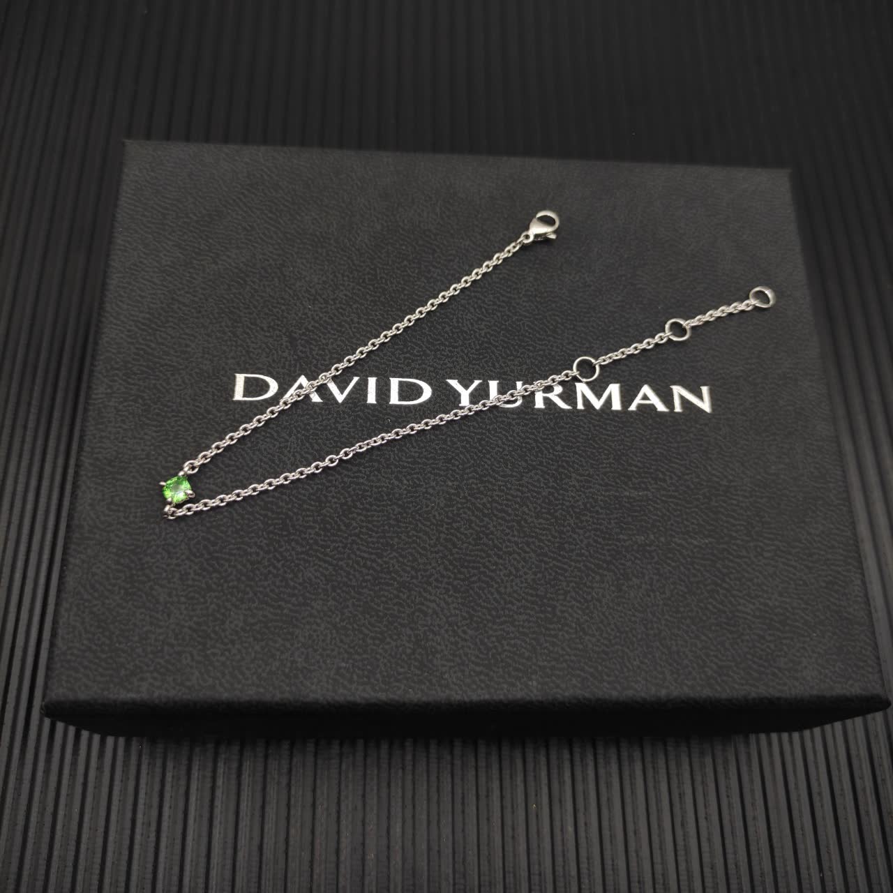 David Yurman Sterling Silver and Green Tourmaline bracelet